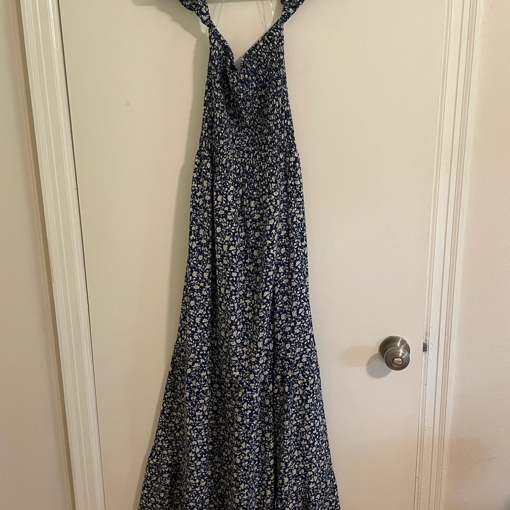 Pink Lily Midnight Blue Floral Maxi Dress